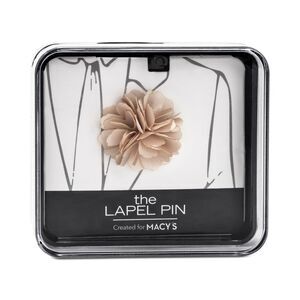 the Gift Mens Flower Pin Brooche, Beige, NWT